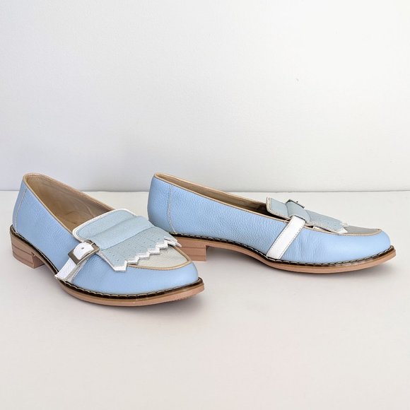 🇨🇦 New Ana Maria Dessin Leather Loafer Made In Canada - Picture 3 of 13